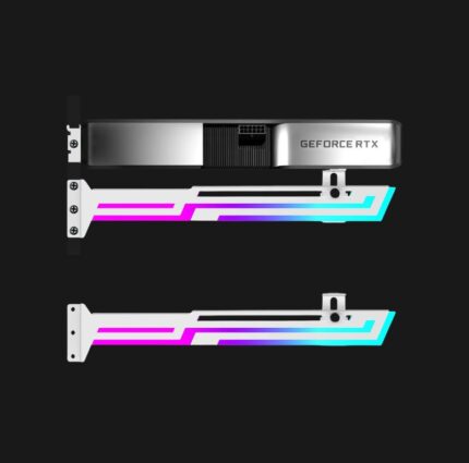 ARGB GPU SUPPORT BRACKET 5V 3PIN ADDRESSABLE GPU HOLDER ADJUSTABLE LENGTH AND HEIGHT (WHITE)